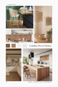 cuisine bois blanc zen chaleureux moderne